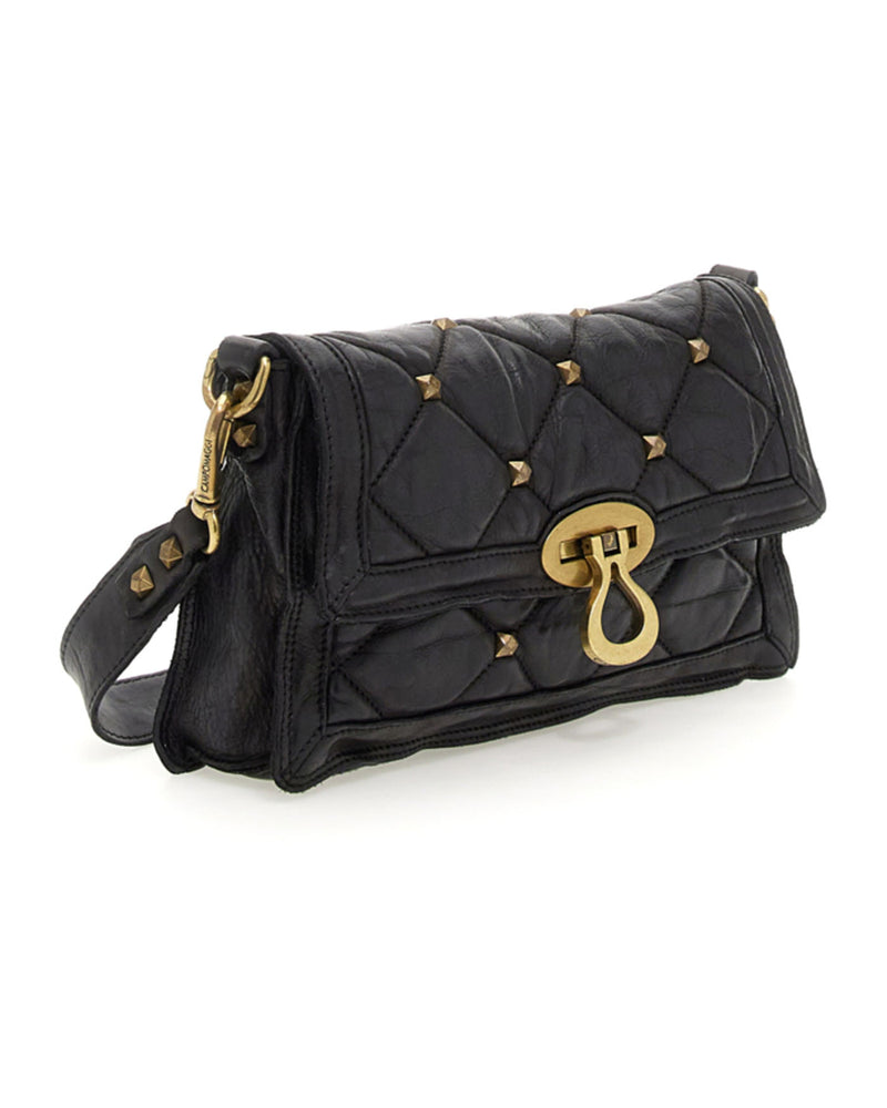 Quilted Stud Black Envelope Bag