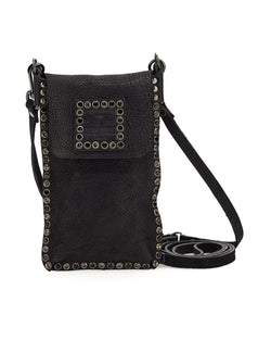 Diamante Black Crossbody Phone Bag