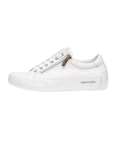 Clean White Leather Trainer With Zips
