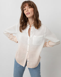 Soft Shirt With Blush Dipped Hem