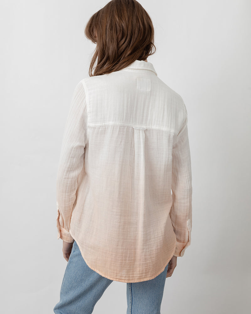 Soft Shirt With Blush Dipped Hem