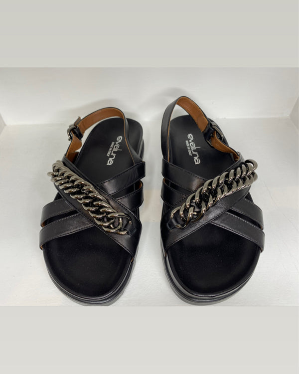 Pewter Chain Sandal Available in Black & White
