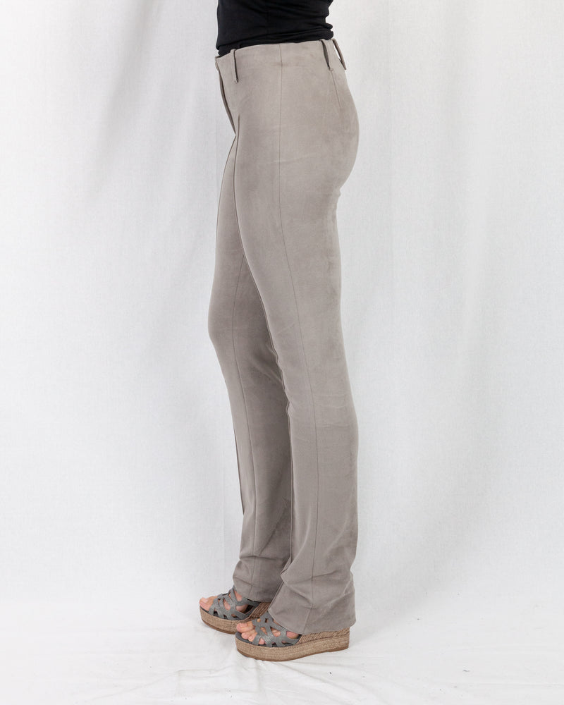 Faux Suede Stretch Bootleg Trouser