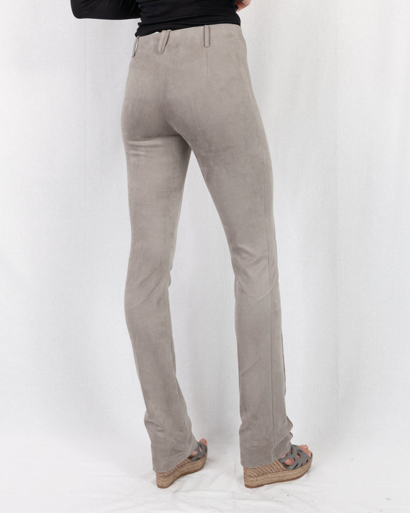 Faux Suede Stretch Bootleg Trouser