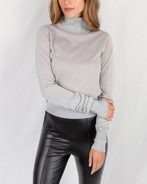 Super fine silver lurex sweater