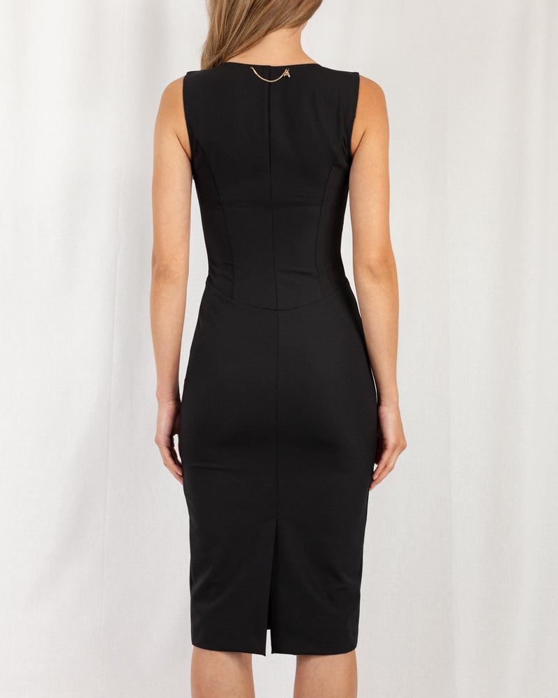 OCC109/PP Fitted Dress With V Neck