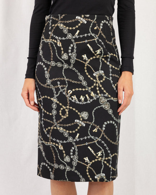 Chain Print Pencil Skirt