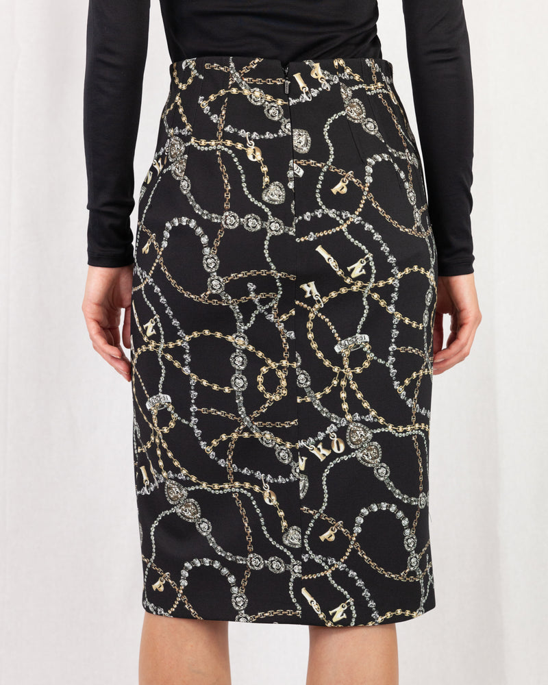 Chain Print Pencil Skirt