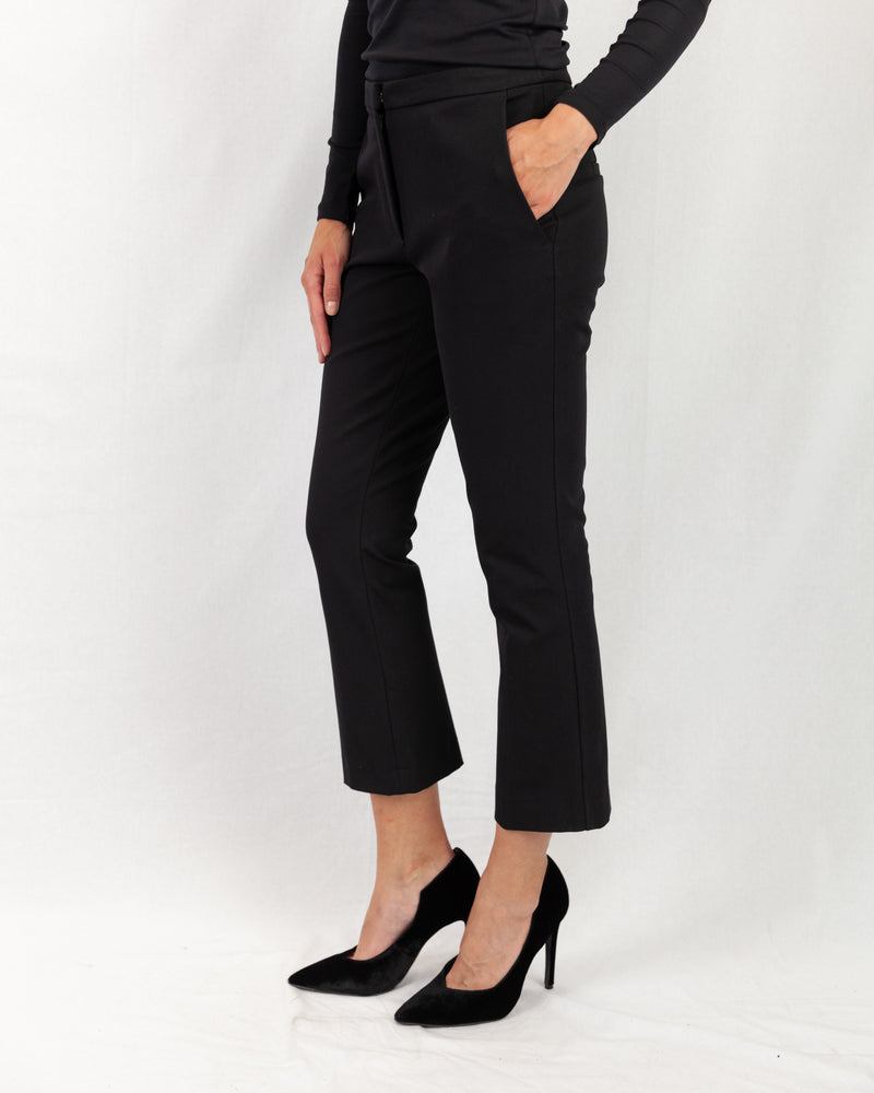 Cropped Stretch Trouser With Gentle Kick Hem
