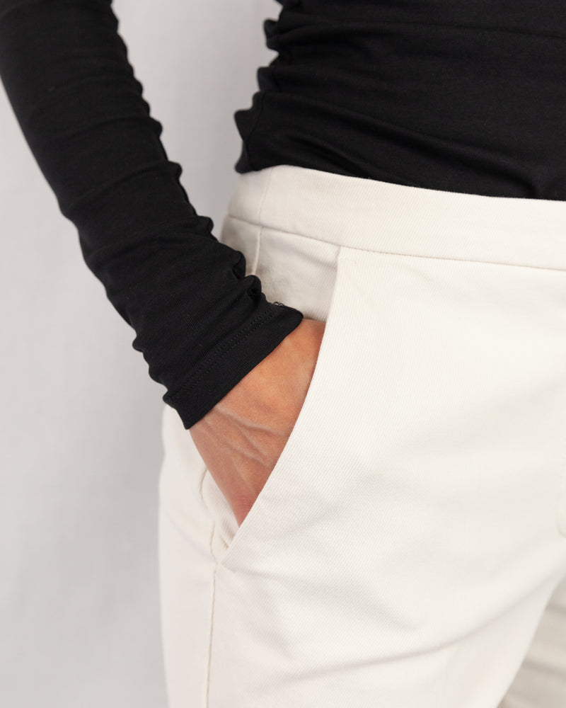 Cropped Stretch Trouser With Gentle Kick Hem