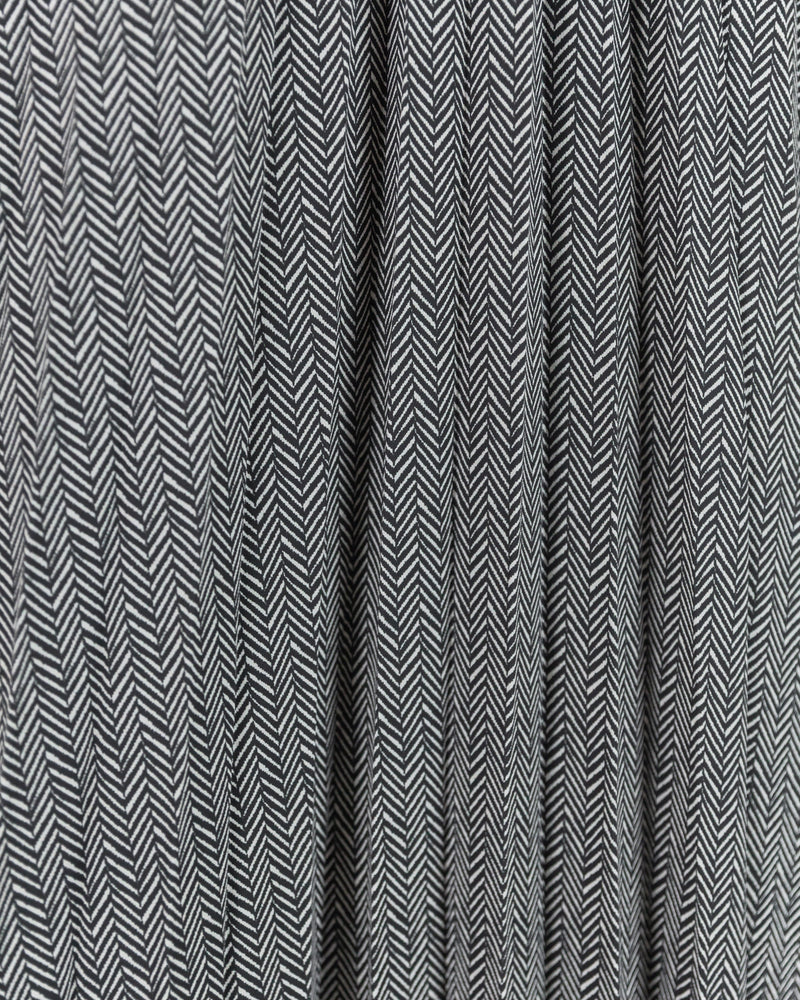 LAST ONE Herringbone Pattern Pleated Long Skirt