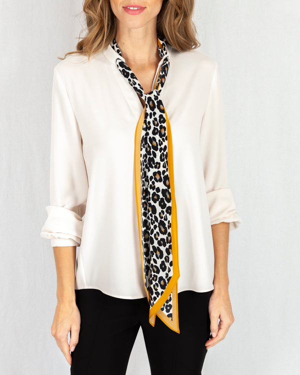 Leopard Scarf Blouse