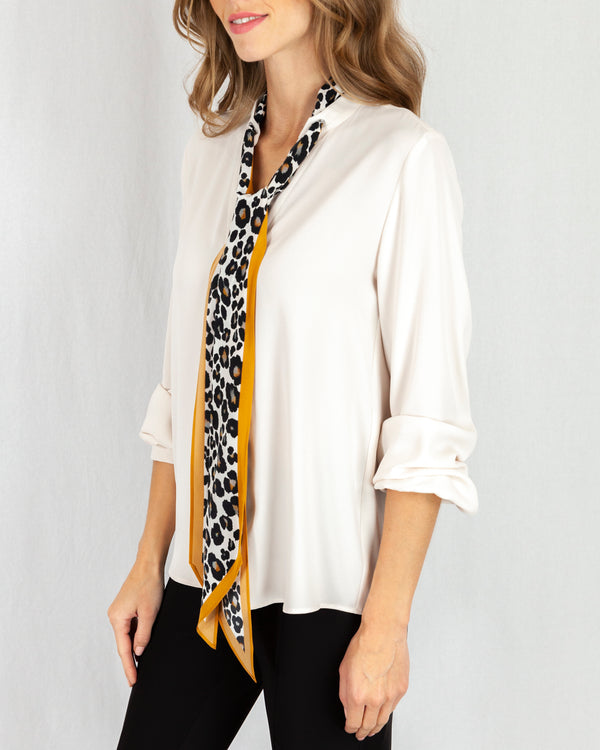 Leopard Scarf Blouse