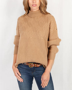 LAST ONE Fairisle Chunky Knit High Neck Sweater