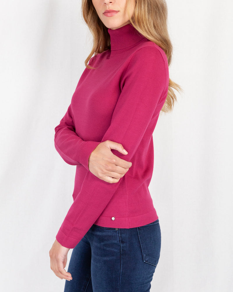 Side of Berry Roll Neck Sweater