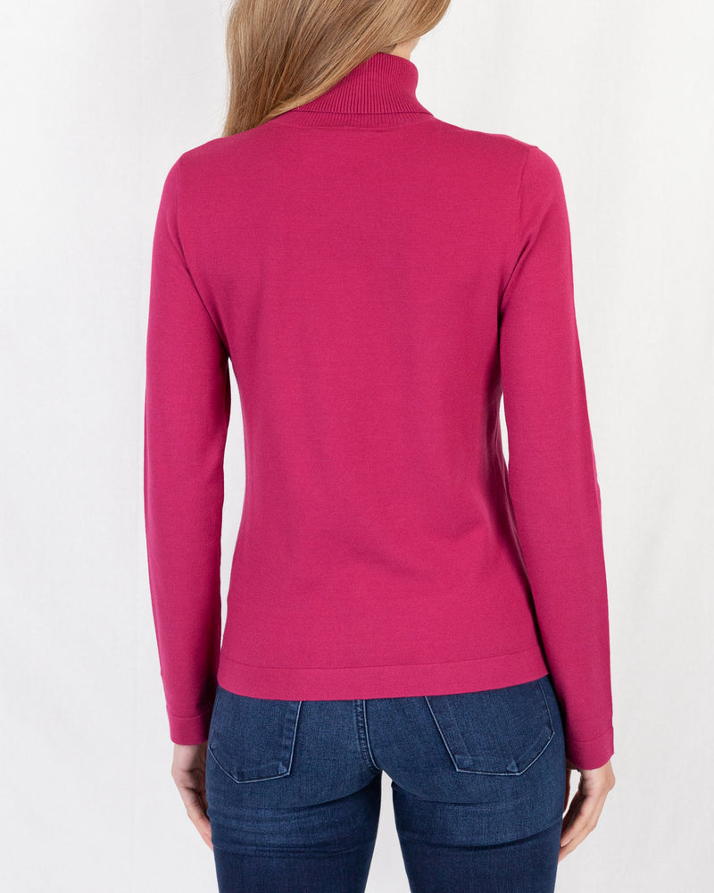 Back of Berry Roll Neck Sweater