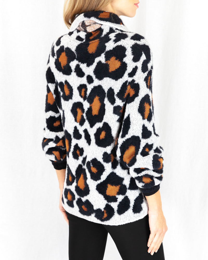 Large Leopard Print Soft Sweater