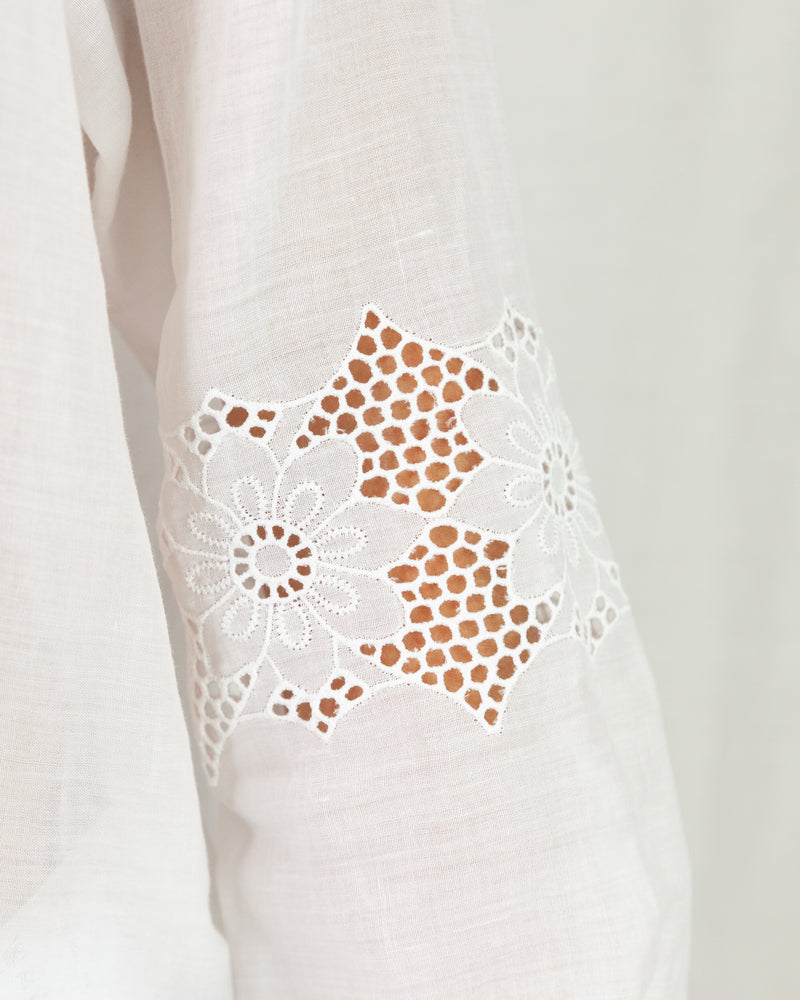 White Broderie Anglaise cotton blouse
