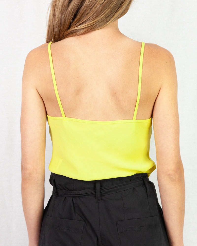 Lime Crease resistant woven v-neck camisole