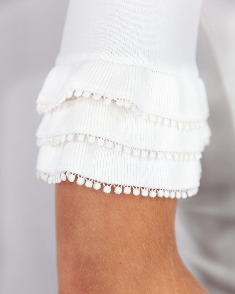 White Slim fit smooth summer knit top