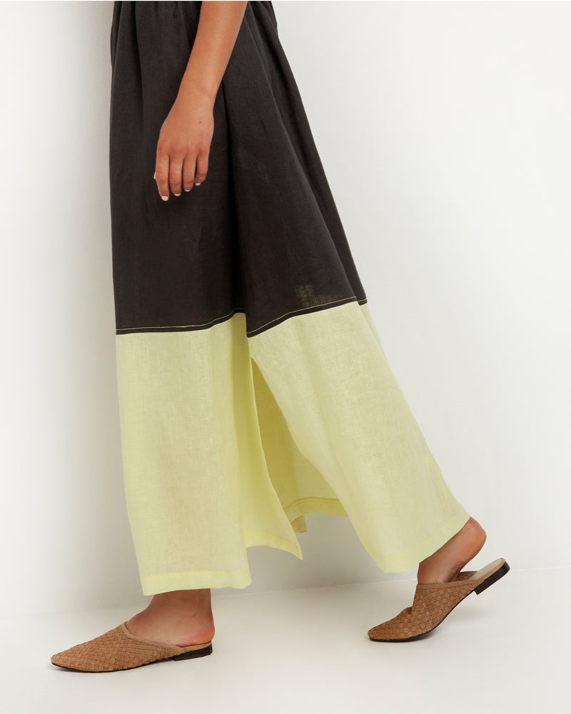 Two Tone Tie Back Maxi Dress