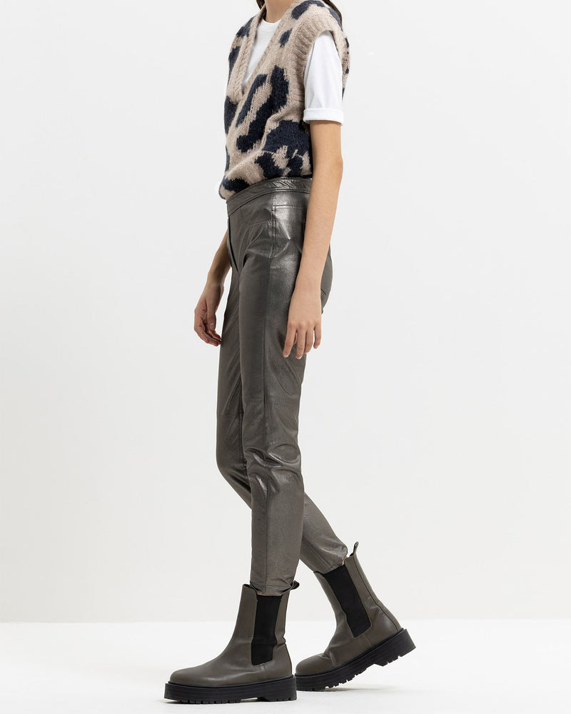 Slim Fit Stretch Metallic Pant