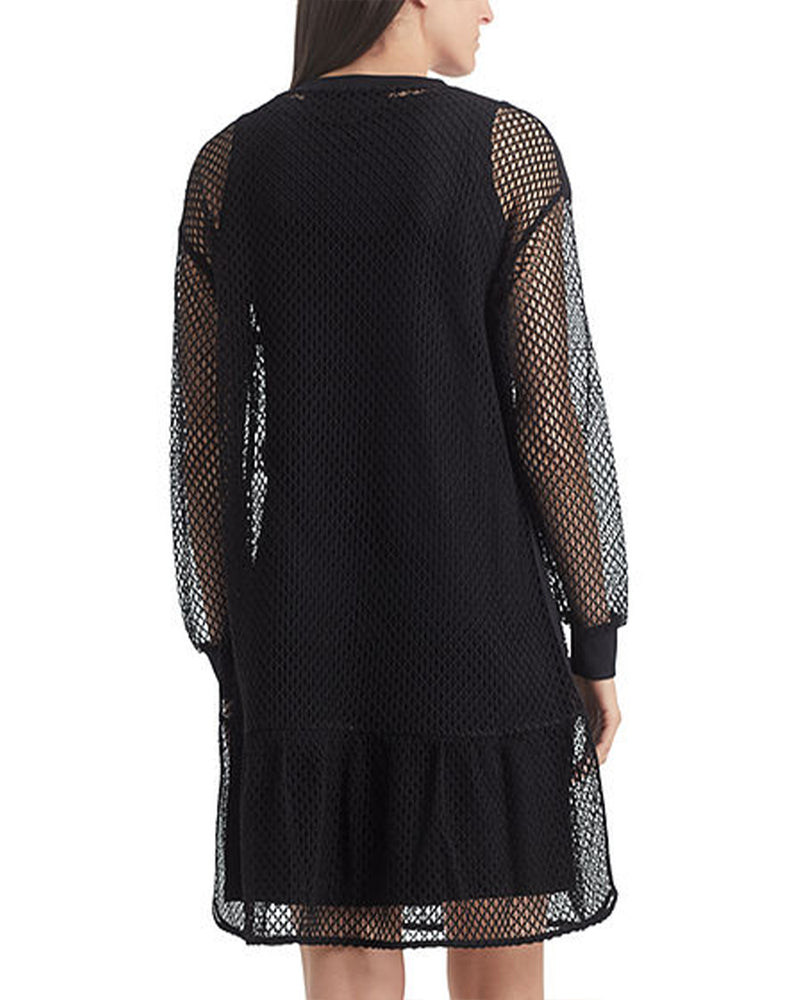 Mesh Dress With Flounce Hem