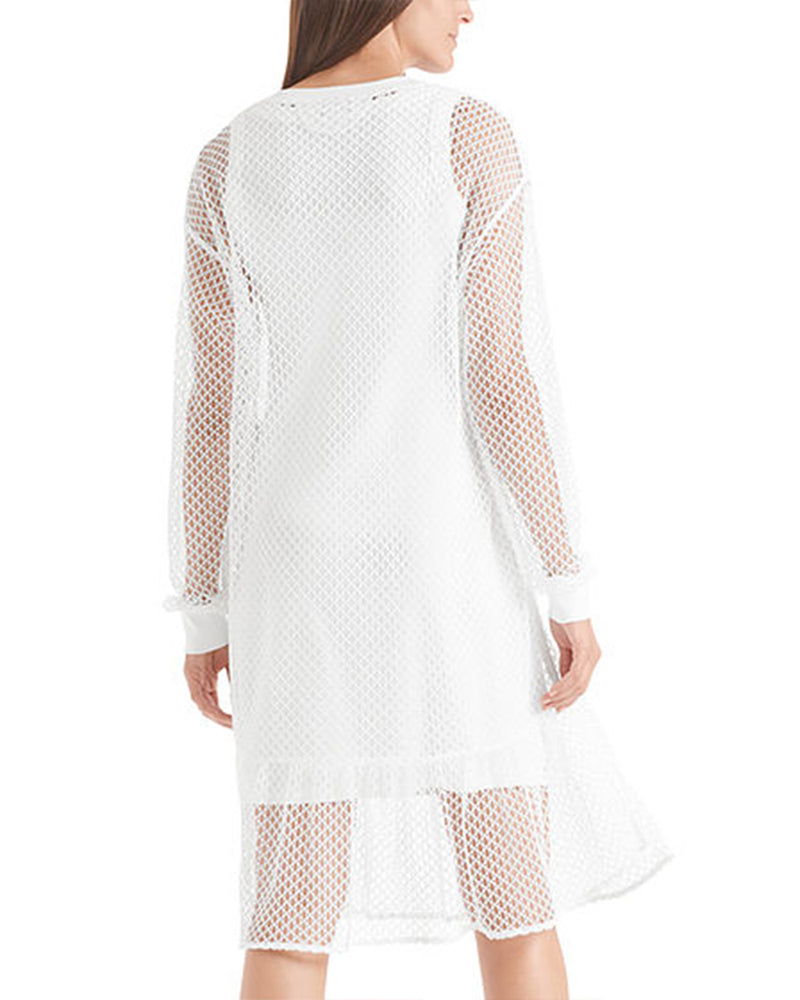Mesh Dress With Flounce Hem