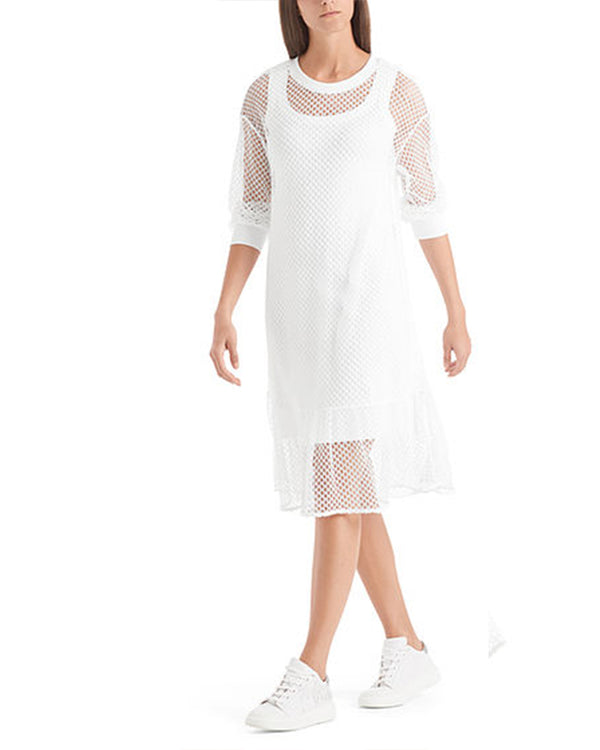 Mesh Dress With Flounce Hem