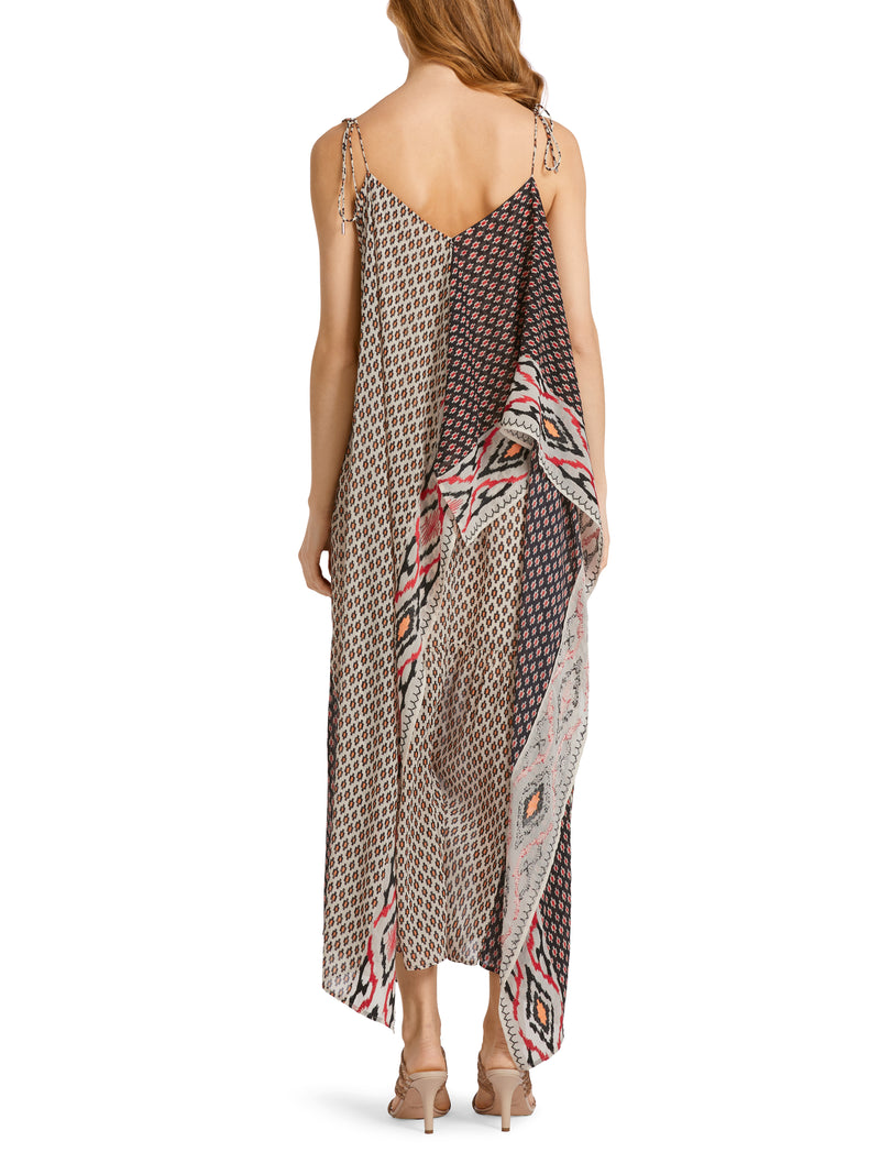 Handkerchief Multi Print Long Dress