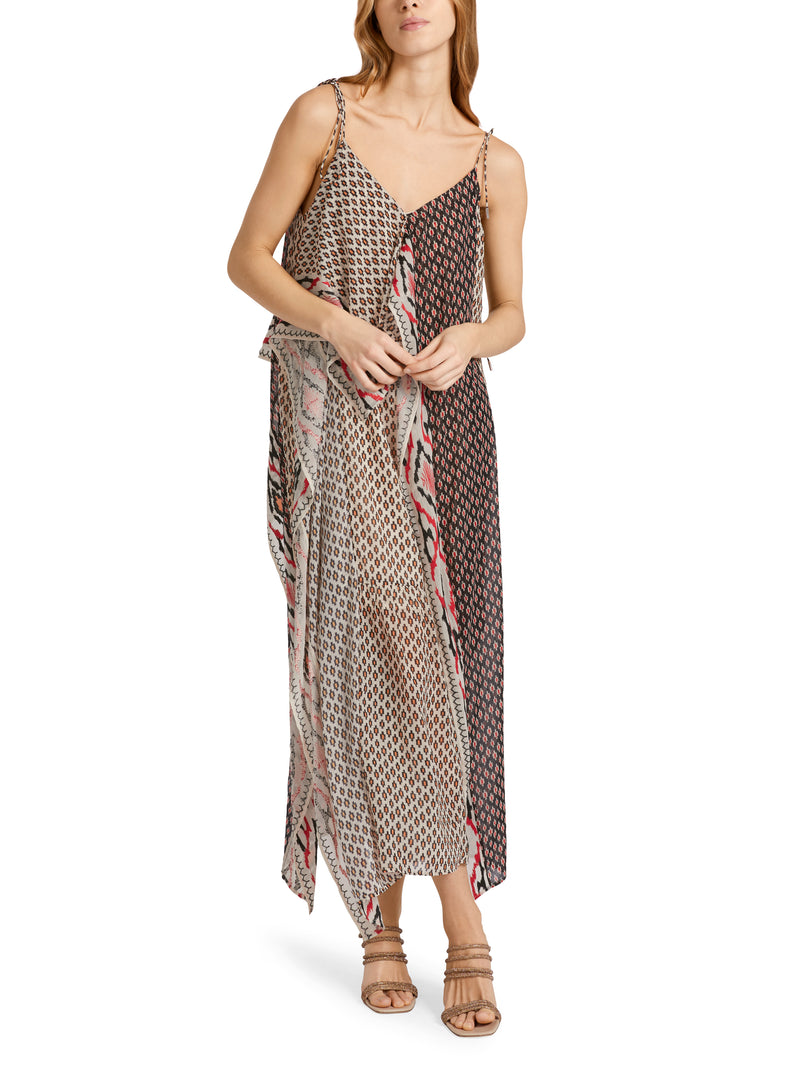 Handkerchief Multi Print Long Dress