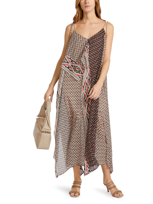 Handkerchief Multi Print Long Dress