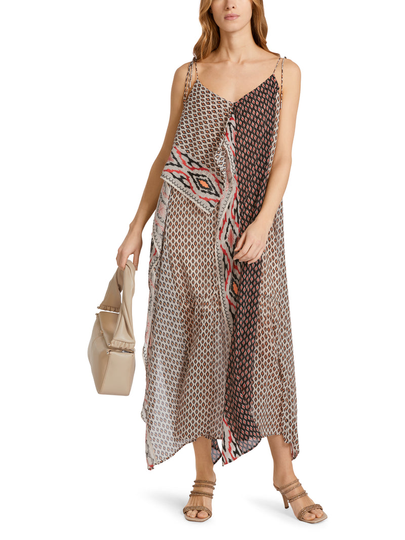 Handkerchief Multi Print Long Dress