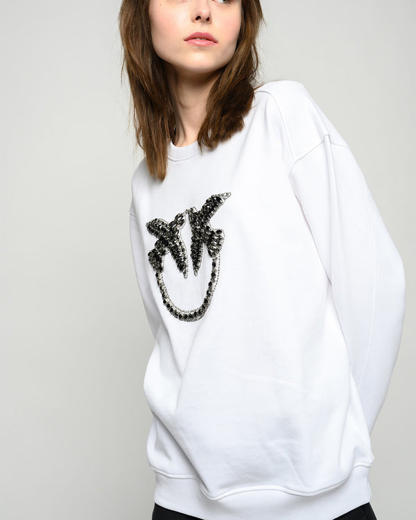 Crystal Love Bird Emblem Sweatshirt