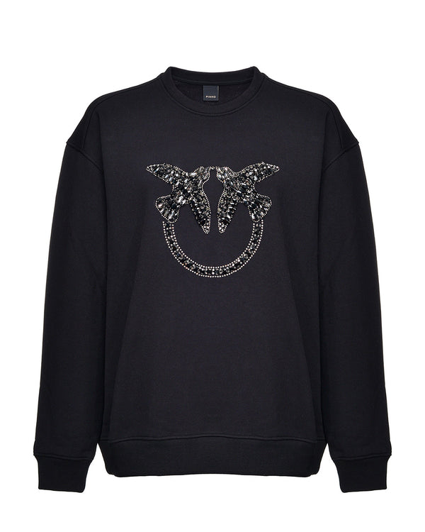 Crystal Love Bird Emblem Sweatshirt