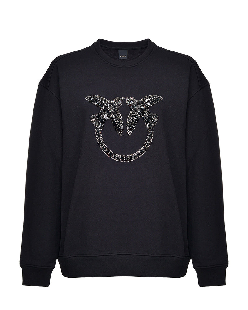 Crystal Love Bird Emblem Sweatshirt