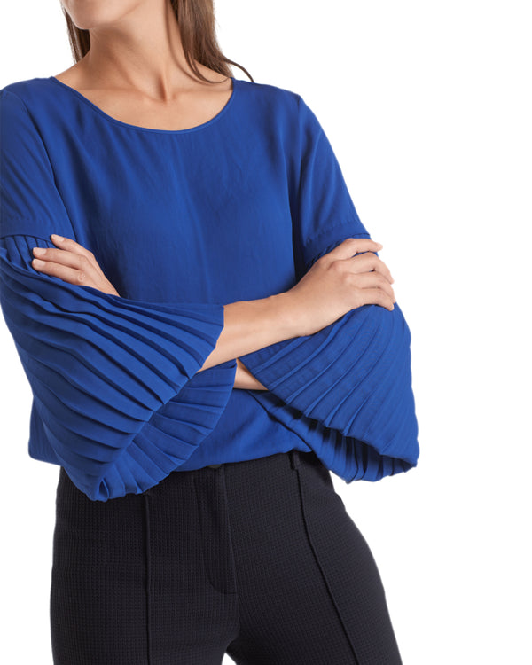 Flowing Blouse With Pleated Sleeves