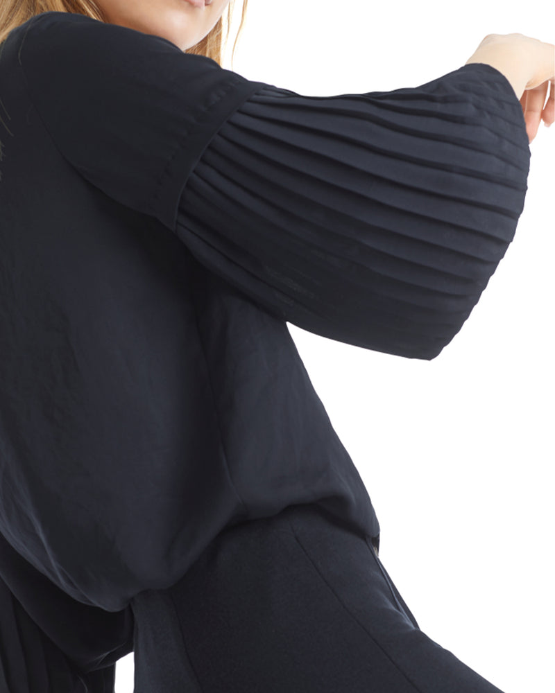 Flowing Blouse With Pleated Sleeves