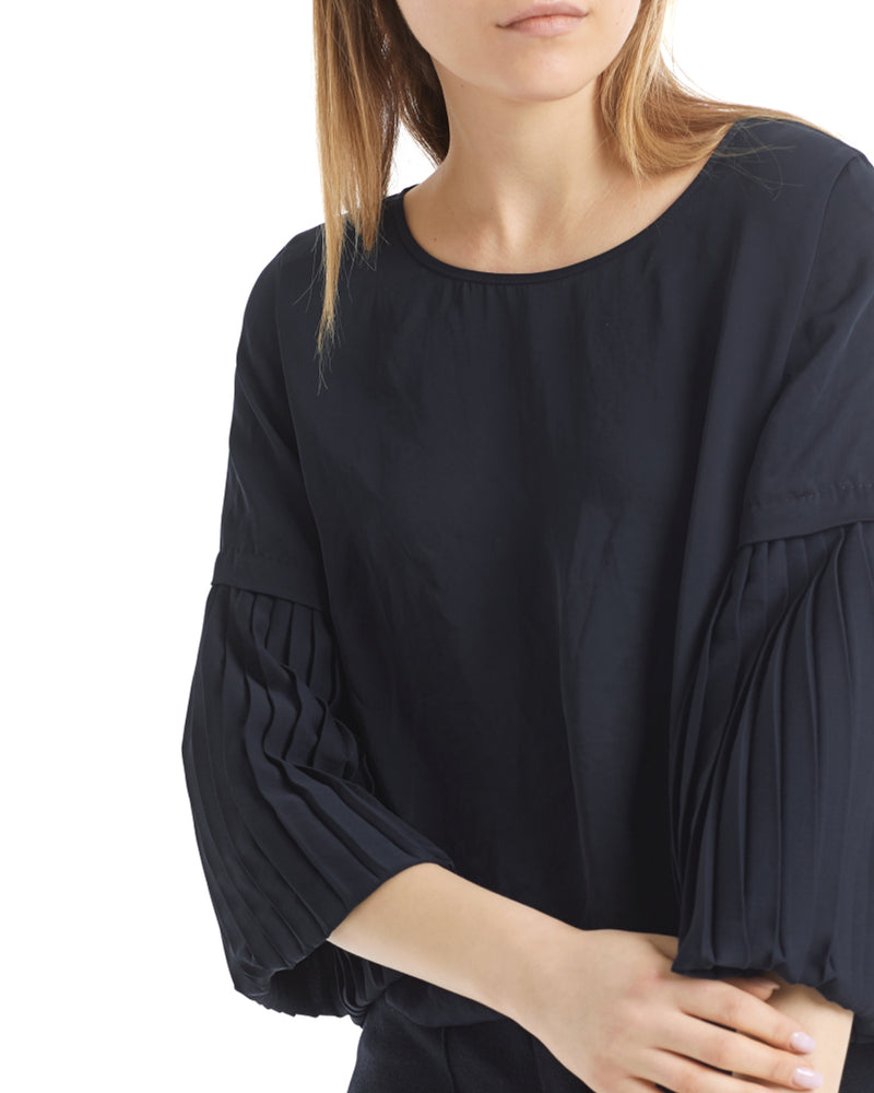 Flowing Blouse With Pleated Sleeves