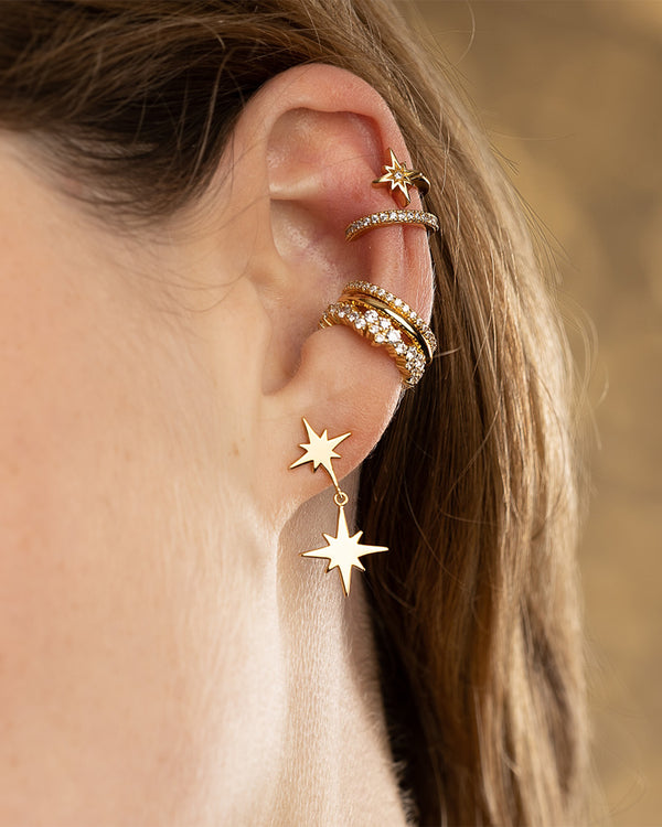 Star Double Band Small Ear Cuff