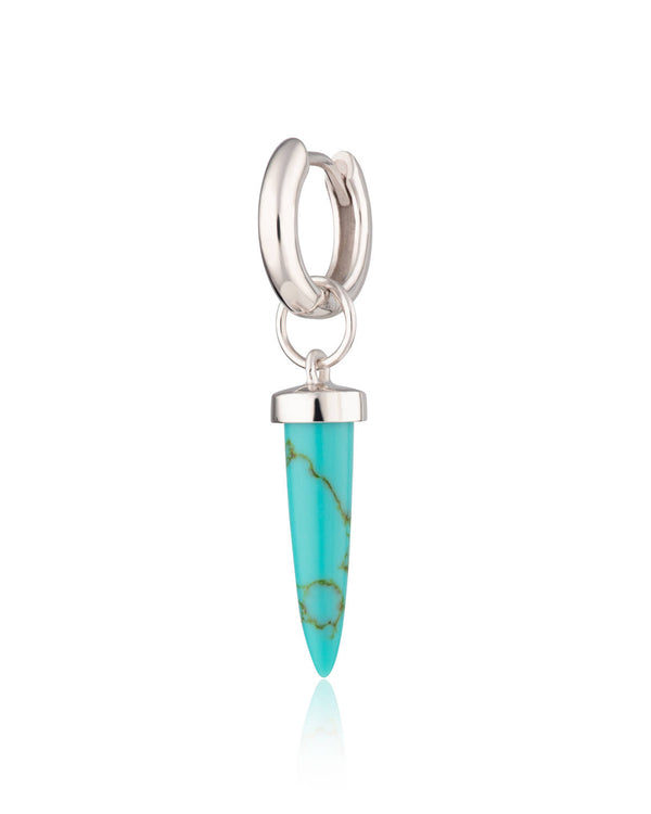 Single Turquoise Spike Huggie