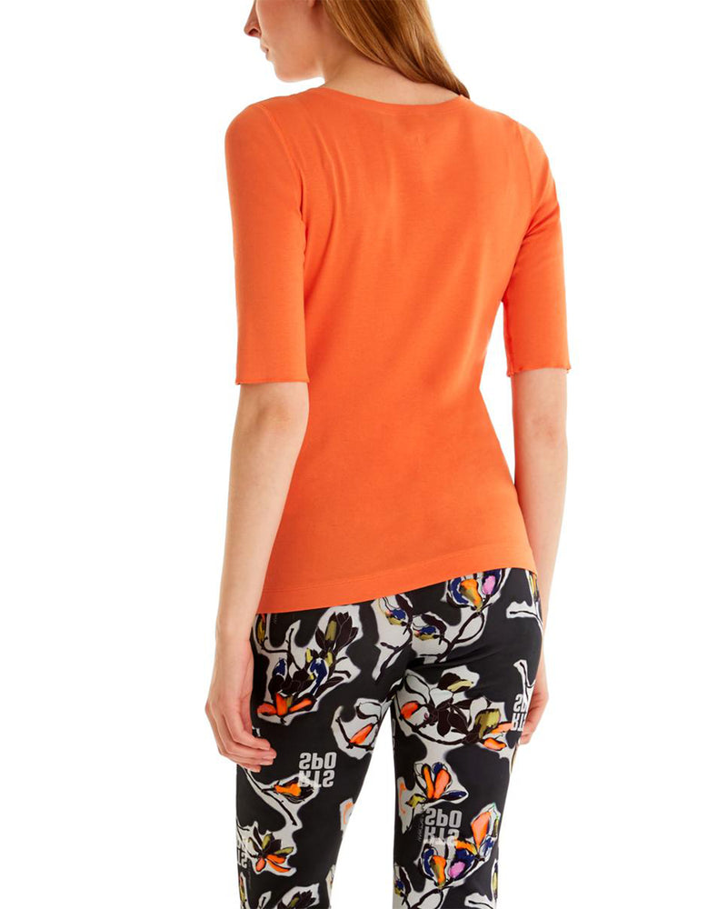 Fine Ribbed Jersey 3/4 Sleeve Top