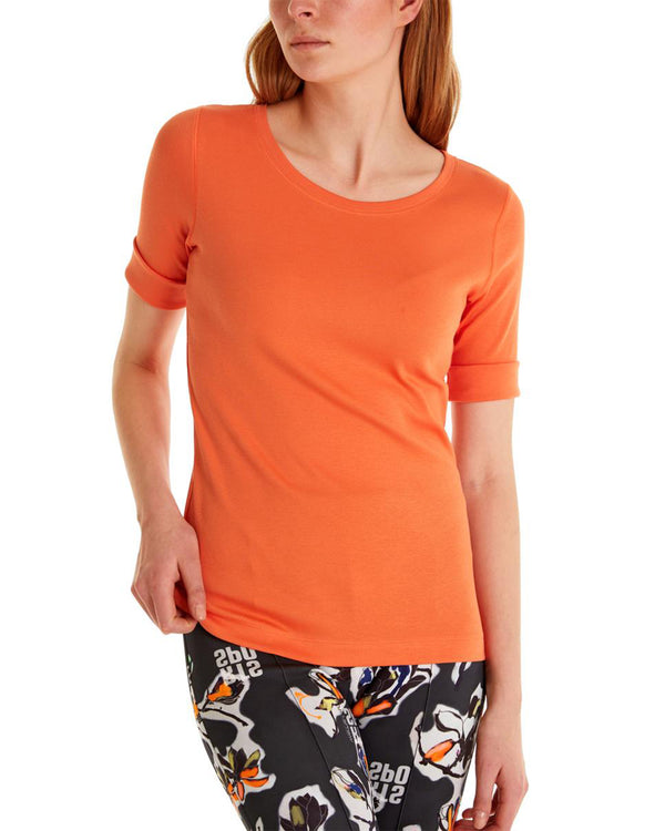 Fine Ribbed Jersey 3/4 Sleeve Top