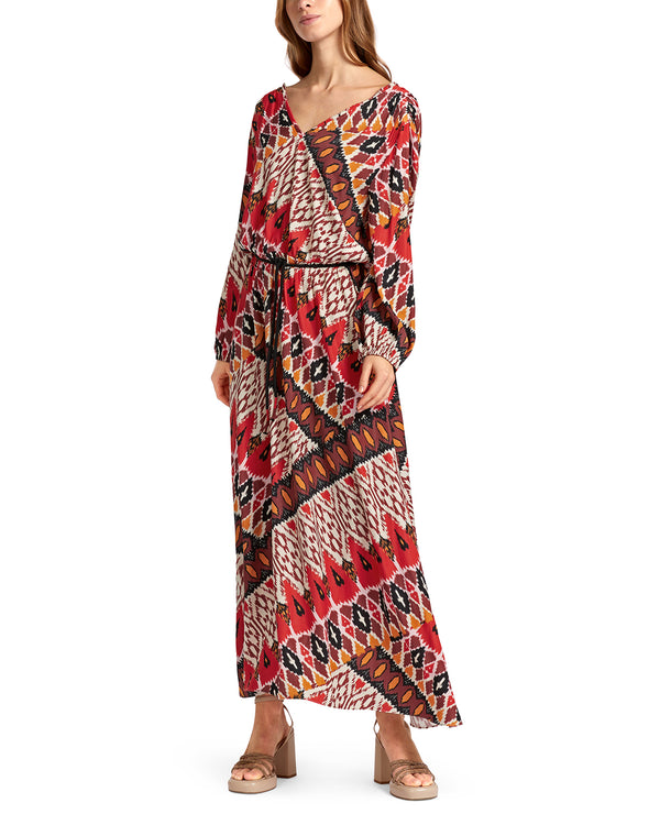 Tribal Print Full Dress with Rope Belt