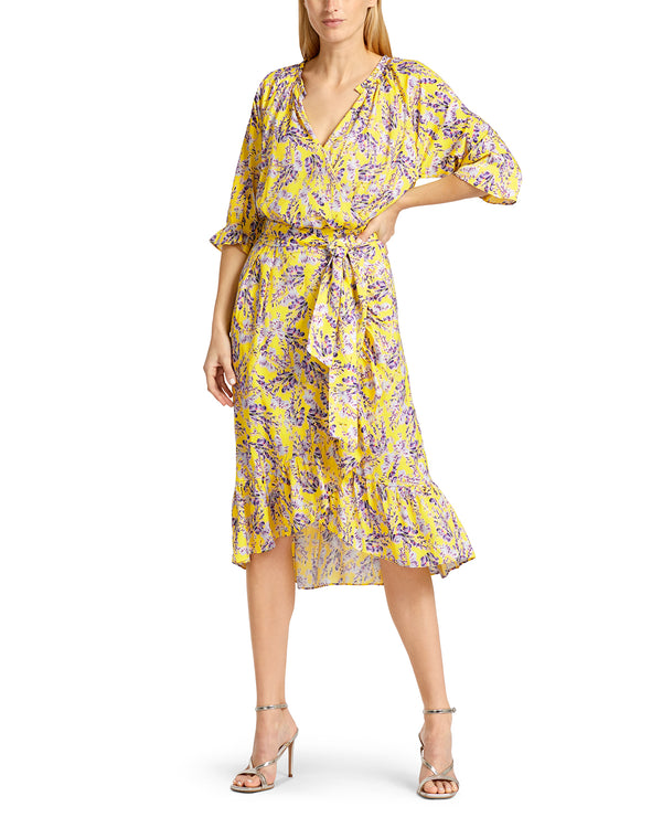 Floral Print Crossover Dress
