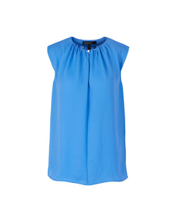 Cornflower Blue Button Neck Top