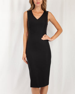 OCC109/PP Fitted Dress With V Neck